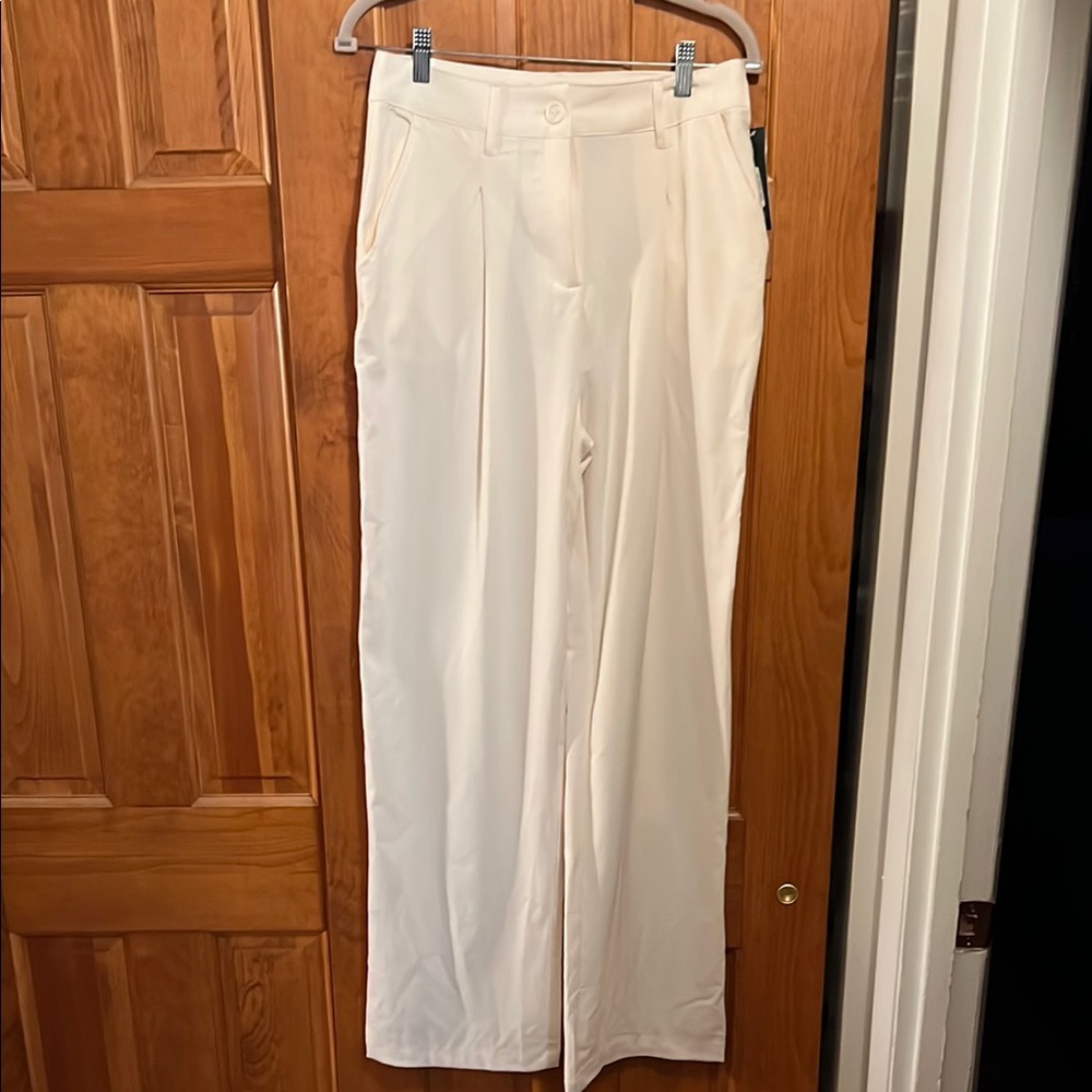 Elegant Cream Wide-Leg Trousers